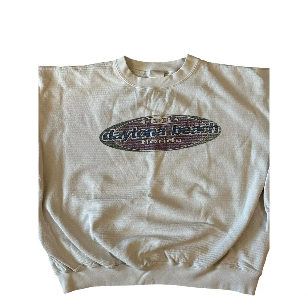 Vintage 90s Nike White Tag Daytona Beach Textured‎ Sweatshirt